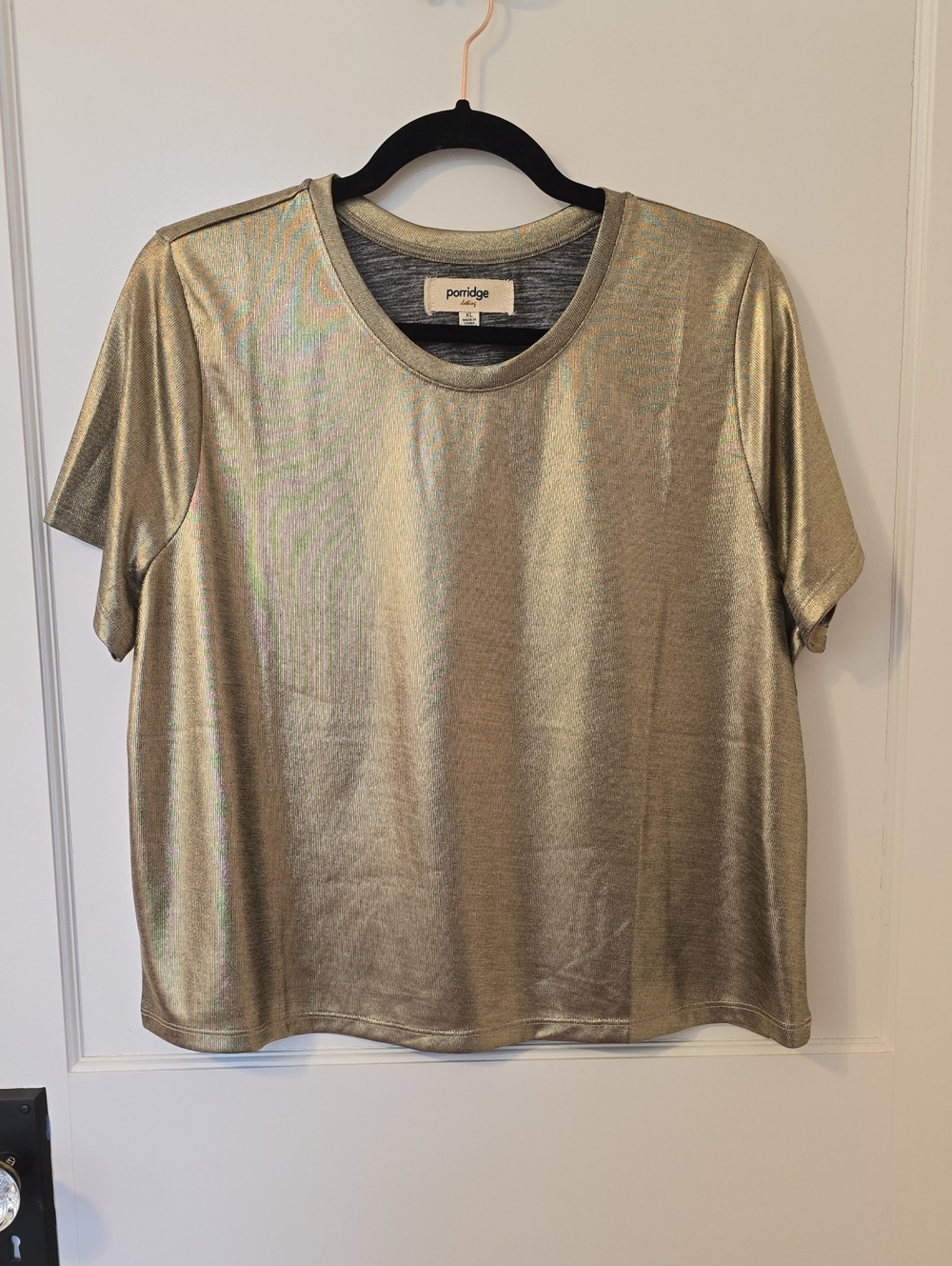 Porridge Metallic Gold Short-Sleeve Tee Anthropologie